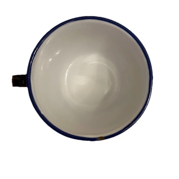 Vintage Swedish Enamelware Cup White & Blue Tea Coffee Cup - Picture 5 of 6